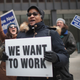 Government workers protest the government shutdown during a demonstration in the Federal Building Plaza on January 10, 2019 in Chicago, Illinois. The protest, on the 20th day of a partial shutdown, was one of several held around the country today.